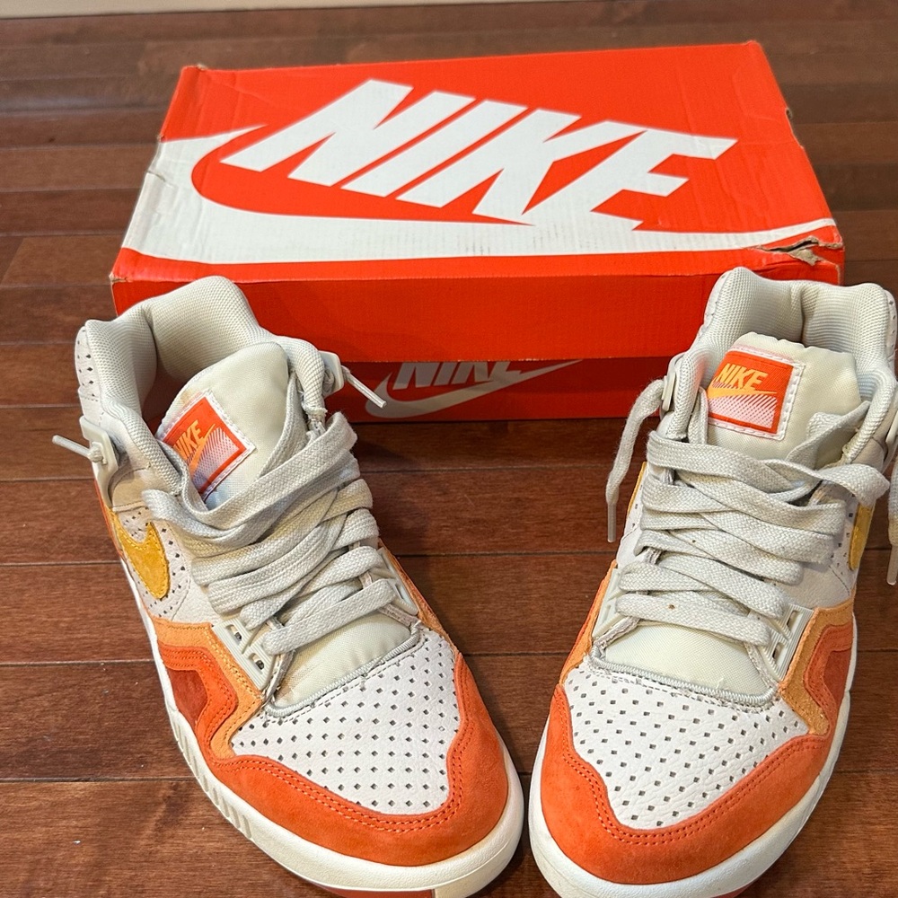 Nike Vibrant Orange and Cream Sneakers